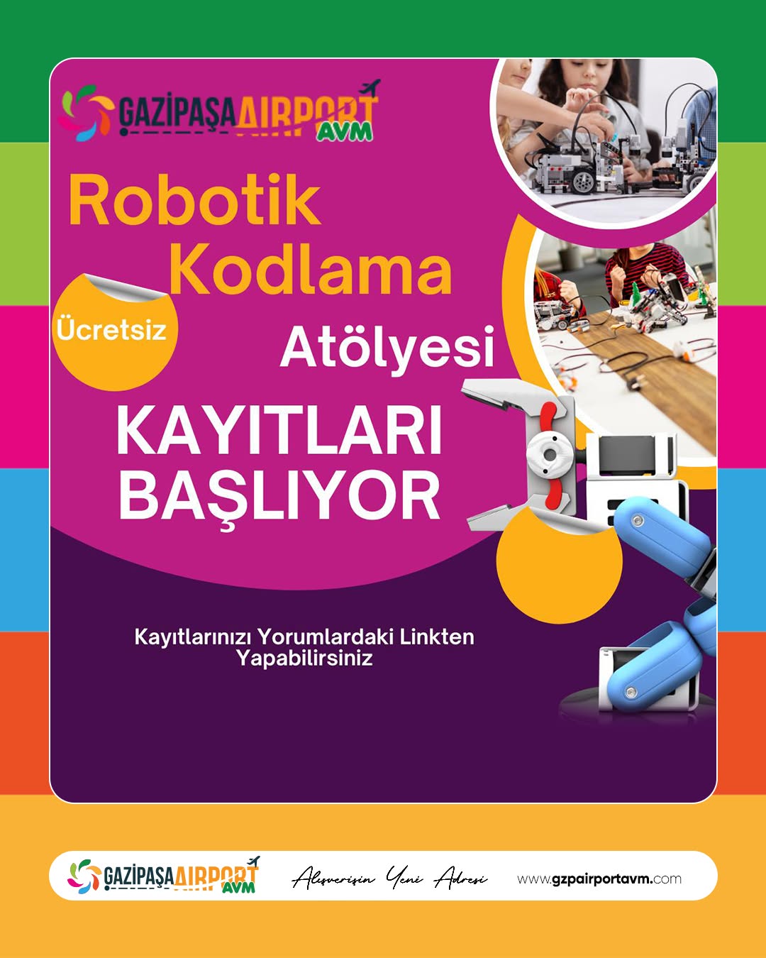 Gazipaşa Airport AVM’de Robotik Kodlama Atölyesi Başlıyor!