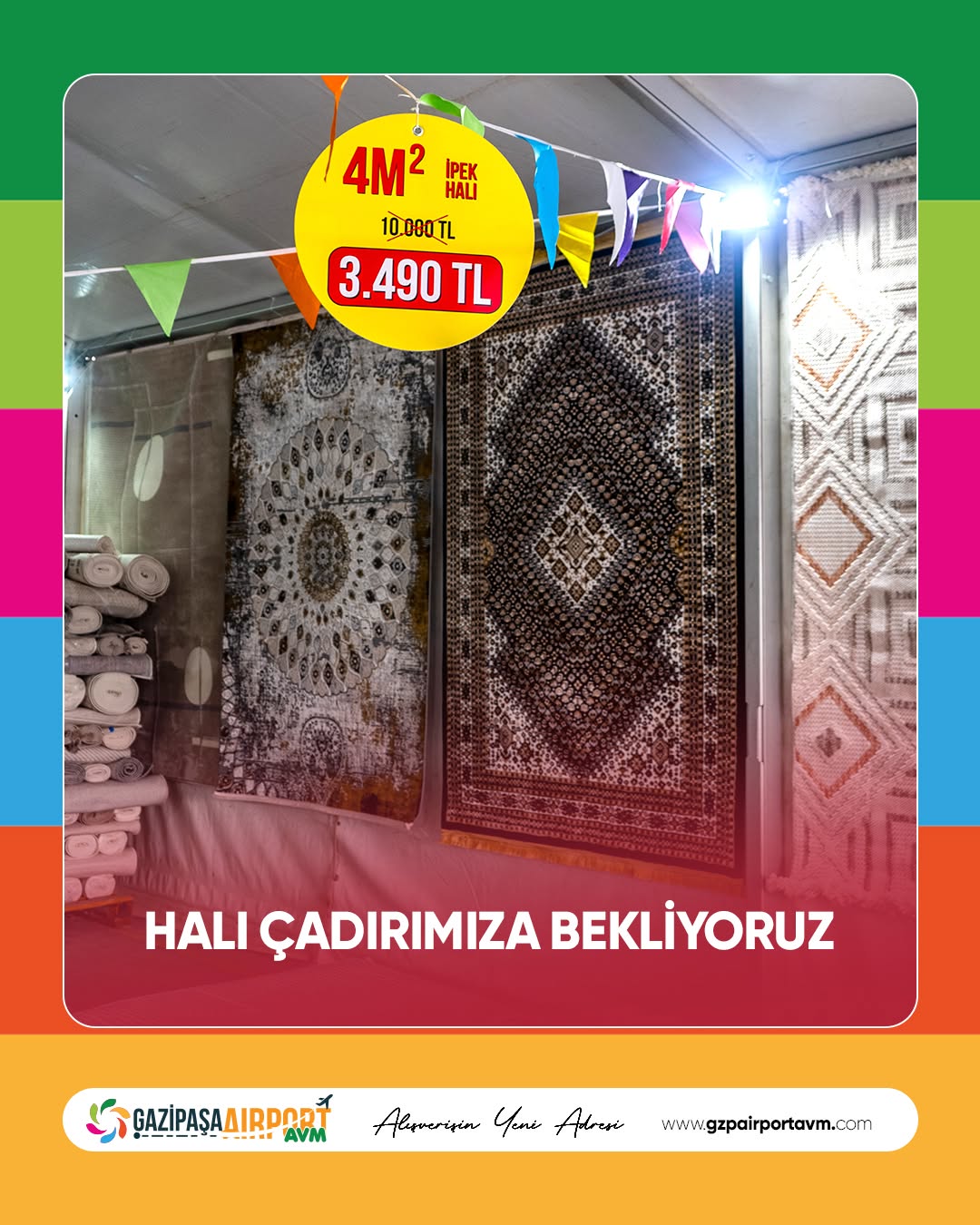 Evinizin havasını değiştirmek ve kaliteli halılara ulaşmak için Gazipaşa Airport AVM’yi ziyaret edin!